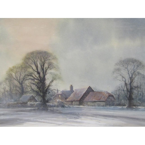 1237 - SIGNED INDISTINCTLY - DUNCAN -, THE HOMESTEAD AMONGST THE ELM TREES, SIGNED WATERCOLOUR, F/G, 34CM X... 