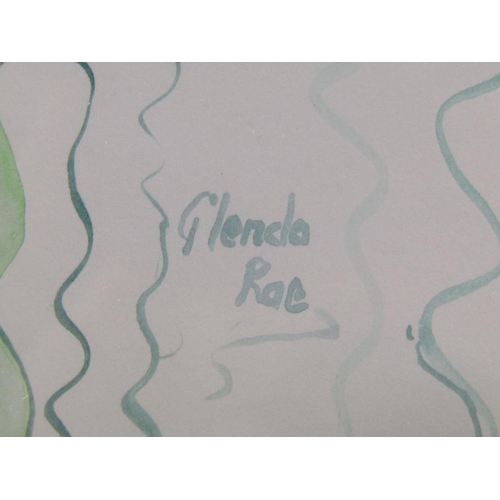 1263 - GLENDA RAE, THE MERMAID.  WATERCOLOUR WITH HIGHLIGHTS, SIGNED.  F/G 43 x 24 cms