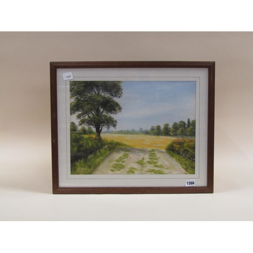 1266 - D KINCADE, THE CORNFIELD SIGNED WATERCOLOUR F/G 32 x 40 cms