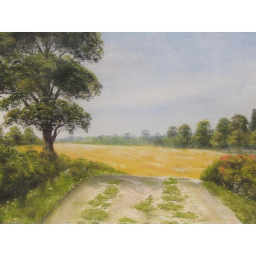 1266 - D KINCADE, THE CORNFIELD SIGNED WATERCOLOUR F/G 32 x 40 cms