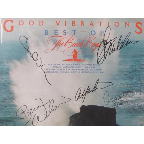 1275 - COLLECTION OF FOUR RECORD SLEEVES INC. BEACH BOYS, MICHAEL JACKSON WITH FACSIMILE SIGNATURES