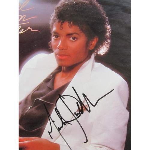 1275 - COLLECTION OF FOUR RECORD SLEEVES INC. BEACH BOYS, MICHAEL JACKSON WITH FACSIMILE SIGNATURES