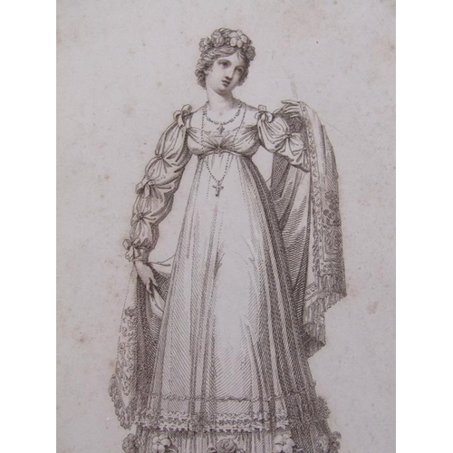 1276 - SIX 19C F/G BLACK ON WHITE COSTUME PRINTS, F/G, EACH APPROX. 18CM X 11CM