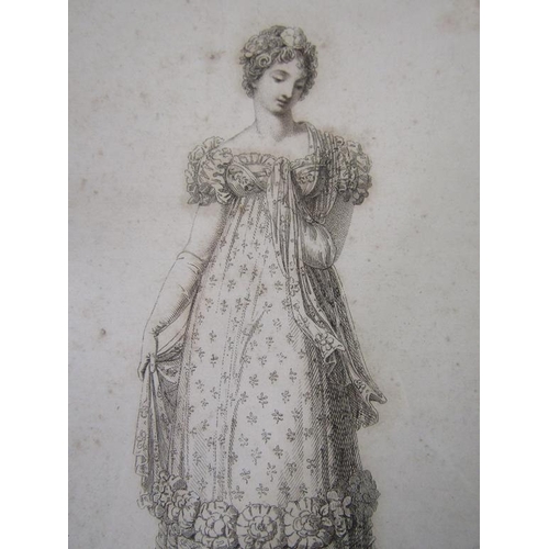 1276 - SIX 19C F/G BLACK ON WHITE COSTUME PRINTS, F/G, EACH APPROX. 18CM X 11CM