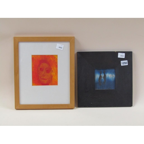 1293 - SIGNED INDISTINCTLY - TWO CONTEMPORARY PAINTINGS ON PANEL, EACH APPROX 12CM X 12CM