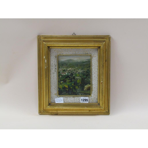 1295 - RENE PALUCCIO - FERRACIN SAN RIMO, OIL ON BOARD, SIGNED, F/G, 16CM X 13CM