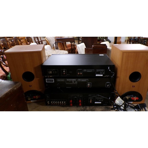 1317 - HIFI EQUIPMENT BY MARANTZ.
PM4000 INTEGRATED AMP, ST4000 TUNER AND CD PLAYER WITH KEF SPEAKERS.