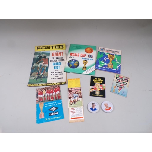 1363 - COLLECTION OF PAMPLETS, MAGAZINES, BADGES RELATING TO FOOTBALL INC WORLD CUP SUCCESS STORY OF 1966