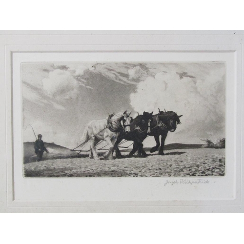 1282 - JOHN KIRKPATRICK - THE UPLANDS, ORIGINAL AQUATINT, F/G, 12CM X 19CM