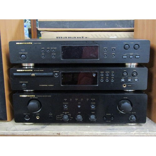 1317 - HIFI EQUIPMENT BY MARANTZ.
PM4000 INTEGRATED AMP, ST4000 TUNER AND CD PLAYER WITH KEF SPEAKERS.