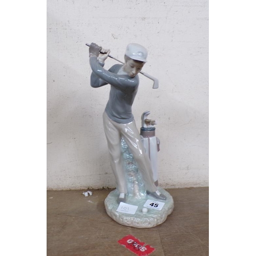 45 - LLADRO FIGURE OF A GOLFER