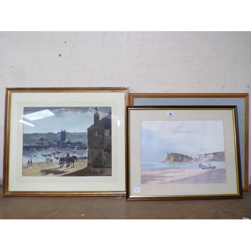 52 - FRAMED WATERCOLOURS TO INCL COASTAL