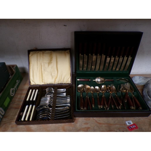 74 - TWO CANTEENS OF CUTLERY