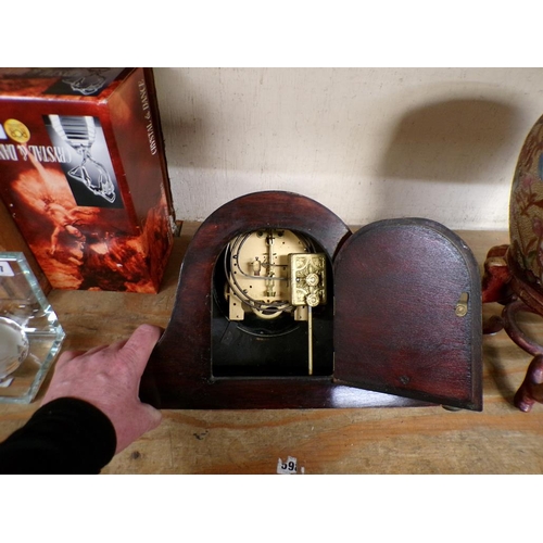 96 - EDWARDIAN INLAID MANTEL CLOCK