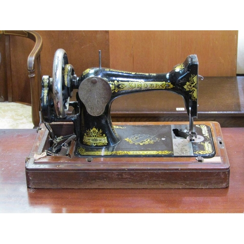 595 - TWO VINTAGE SEWING MACHINES