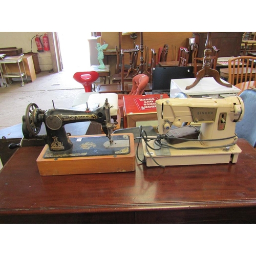 638 - TWO VINTAGE SINGER SEWING MACHINES