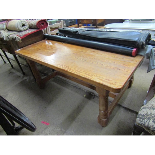 679 - PITCHED PINE DINING TABLE