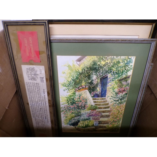 401 - QTY OF FRAMED WATERCOLOURS, PRINTS AND PICTURES