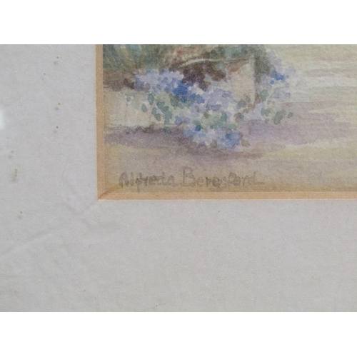 1227 - ALFREDA BERESFORD 1924 - THE SUNDIAL, SIGNED WATERCOLOUR, F/G, 21CM X 15CM