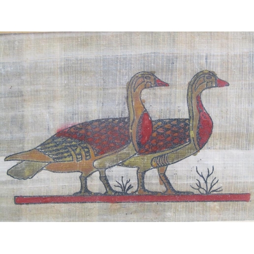 1233 - ORIENTAL PAINTING ON RICE PAPER - TWO GEESE, F/G, 12CM X 18CM