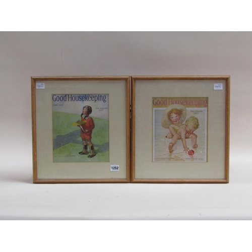 1252 - TWO 1932 GOOD HOUSEKEEPING COVER PICTURES BY JESSIE WILCOX-SMITH , COLOURED PRINTS, EACH F/G, 25CM X... 