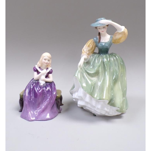 1854 - TWO ROYAL DOULTON FIGURES TO INCL BUTTERCUP 19CM H