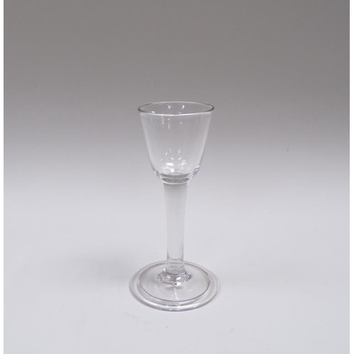 1855 - 18C GEORGIAN WINE GLASS, 14CM H