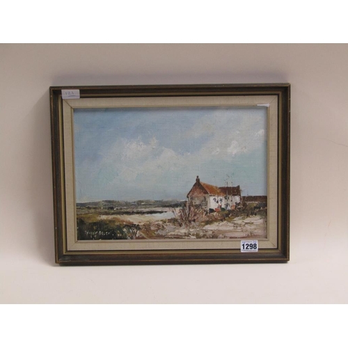 1298 - DOREEN ALLEN - OVERY STAIRTHE, SIGNED OIL ON BOARD, FRAMED, 24CM X 34CM