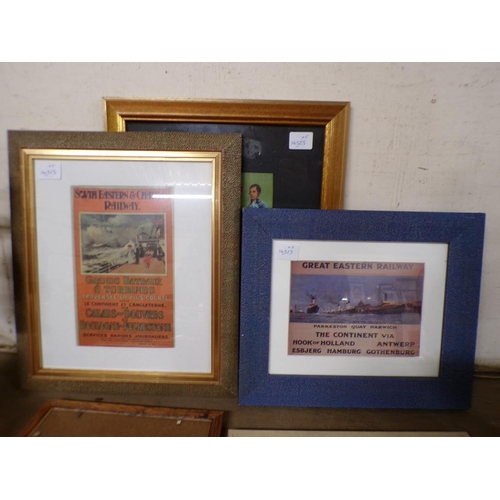 4 - COLLECTION OF FRAMED RAILWAY ADVERTISING PRINTS