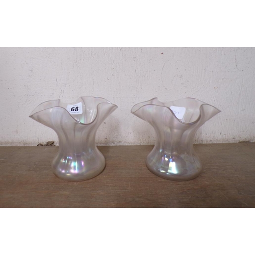 68 - PAIR OF IRIDESCENT ART NOUVEAU VASES