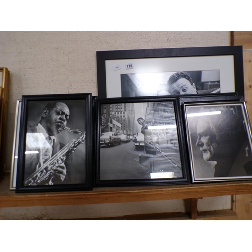 170 - COLLECTION OF FRAMED PHOTOGRAPHIC PRINTS - JAZZ MUSICIANS