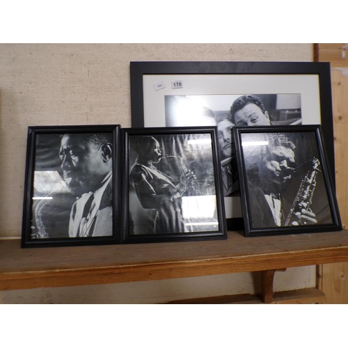 170 - COLLECTION OF FRAMED PHOTOGRAPHIC PRINTS - JAZZ MUSICIANS