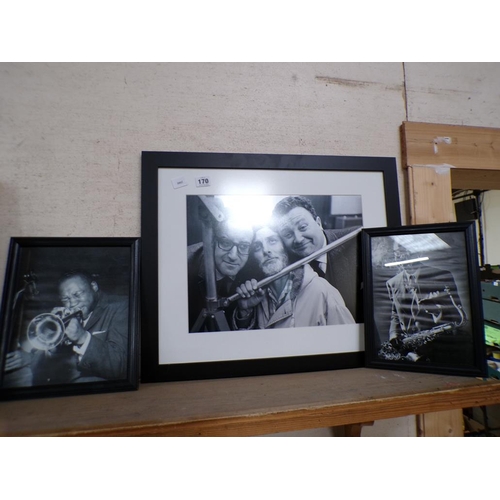 170 - COLLECTION OF FRAMED PHOTOGRAPHIC PRINTS - JAZZ MUSICIANS