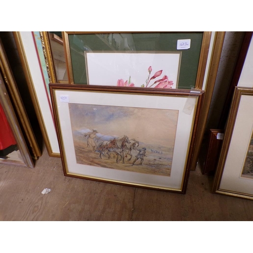 180 - FRAMED WATERCOLOURS, MIRRORS AND PICTURES