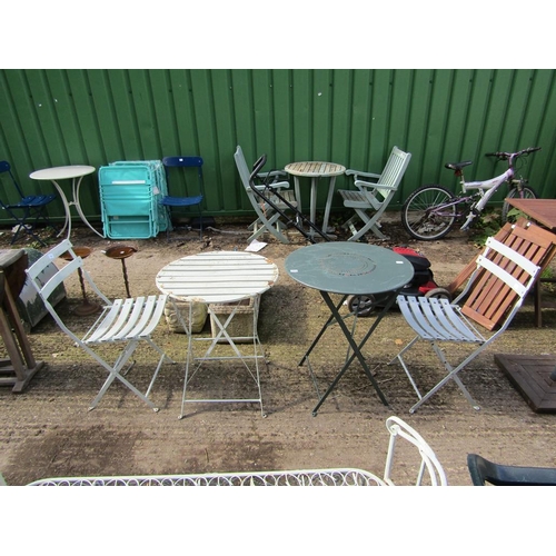 1058 - TWO GARDEN TABLES AND TWO CHAIRS