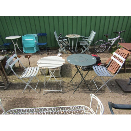 1058 - TWO GARDEN TABLES AND TWO CHAIRS