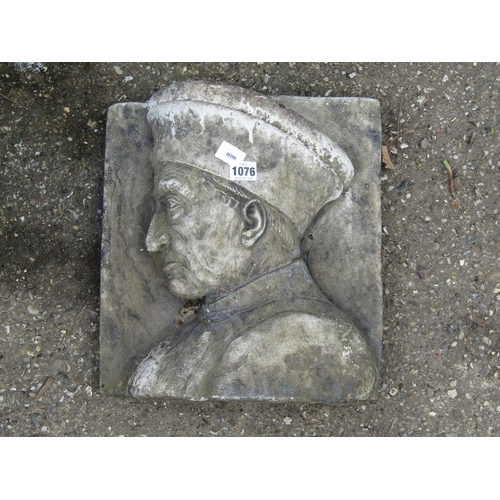 1076 - CONCRETE WALL PLAQUE - 34 x 38 cms