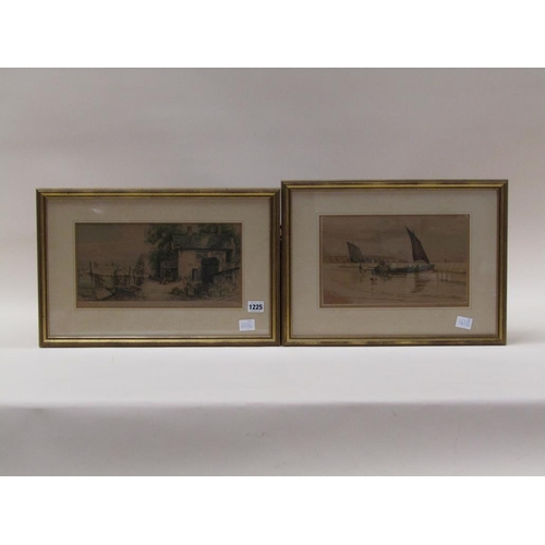 1225 - PAIR - HARRY G WALKER - COASTAL SCENES, BOTH F/G, 16CM X 33CM