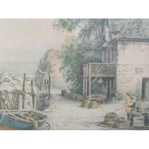 1225 - PAIR - HARRY G WALKER - COASTAL SCENES, BOTH F/G, 16CM X 33CM