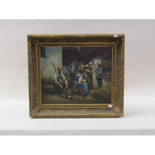 1254 - G VARTAN - THE PRODUCE DEALERS, SIGNED OIL ON CANVAS, FRAMED, 50CM X 60CM