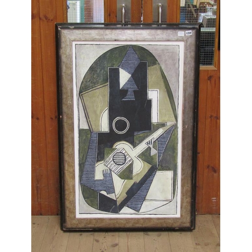 1258 - PICASSO - GUITAR PLAYER, COLOURED PRINT, FRAMED, 94CM X 56CM