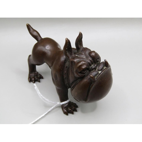 1496 - REPRODUCTION BRONZE MODEL OF A BULLDOG