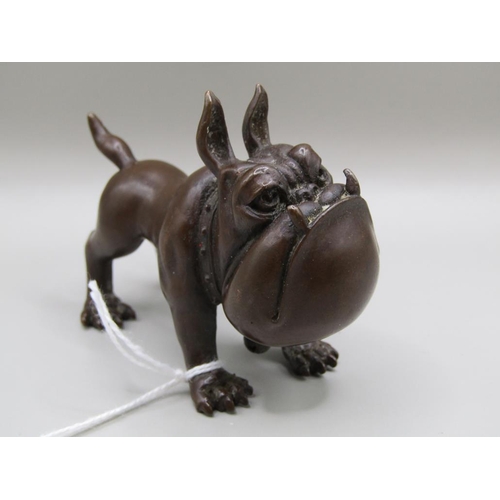 1496 - REPRODUCTION BRONZE MODEL OF A BULLDOG