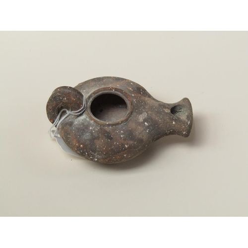 1498 - ANTIQUE TERRACOTTA OIL LAMP