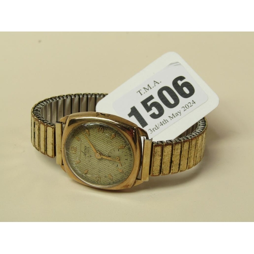 1506 - AVIA 9ct GOLD WATCH ON PLATED STRAP