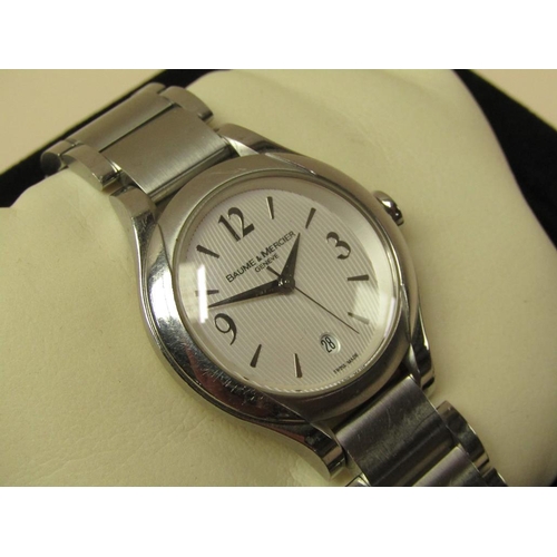 1532 - BAUME AND MERCIER STAINLESS STEEL WATCH IN ORIGINAL BOX