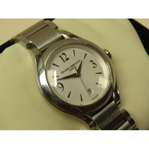 1532 - BAUME AND MERCIER STAINLESS STEEL WATCH IN ORIGINAL BOX