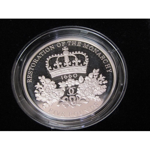 1535 - ROYAL MINT 2010 UK RESTORATION OF THE MONARCHY £5 SILVER PROOF COIN, ROYAL MINT 2008 UK QUEEN ELIZAB... 