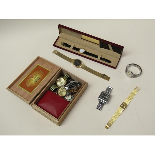 1547 - BOX OF MIXED WRISTWATCHES TO INC. SEIKO, RAYMOND WEIL ETC