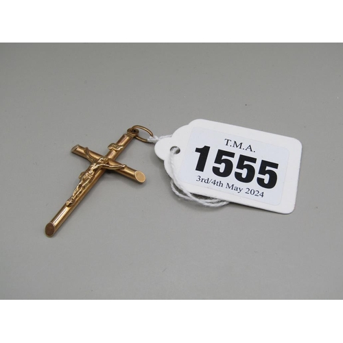 1555 - 9ct GOLD CRUCIFIX PENDANT 2.7g